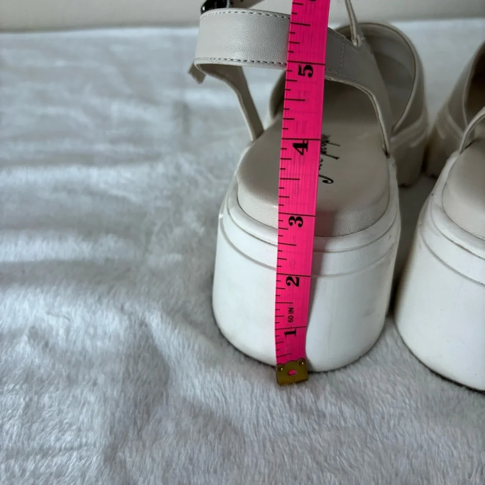 Free People Cream Chunky Platform Mary Jane Sandals